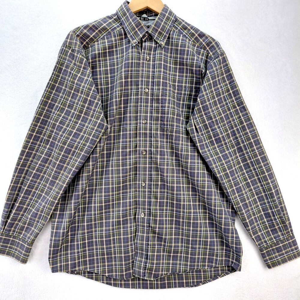 Ariat Pro Series Shirt Mens Medium Purple Plaid Button Up Western Rodeo Cowboy